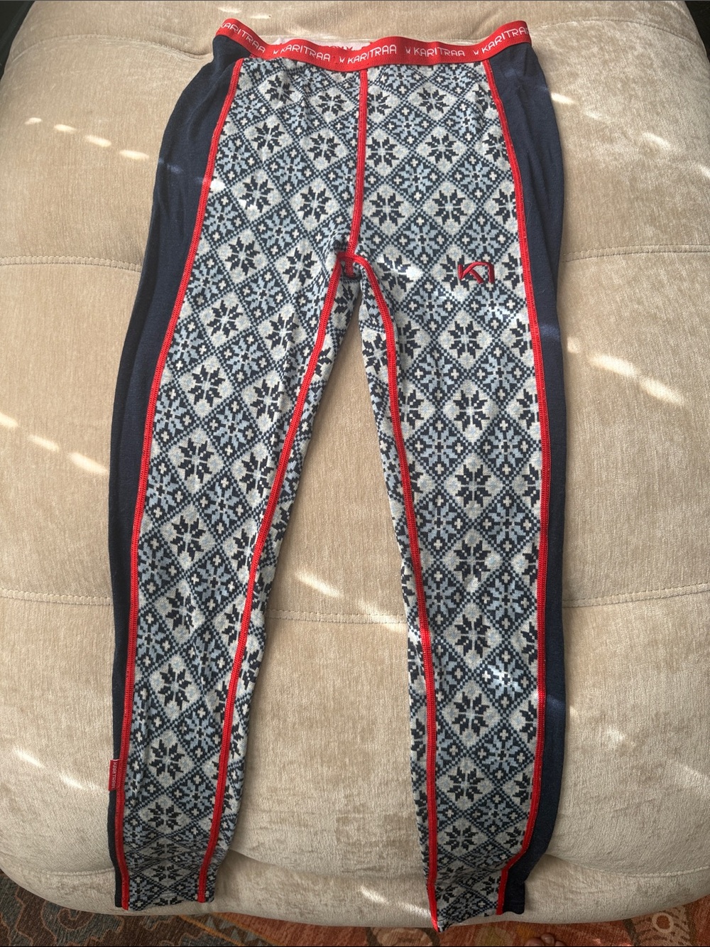 Kari Traa 100% Wool Nordic Base Layer Leggings Size Small